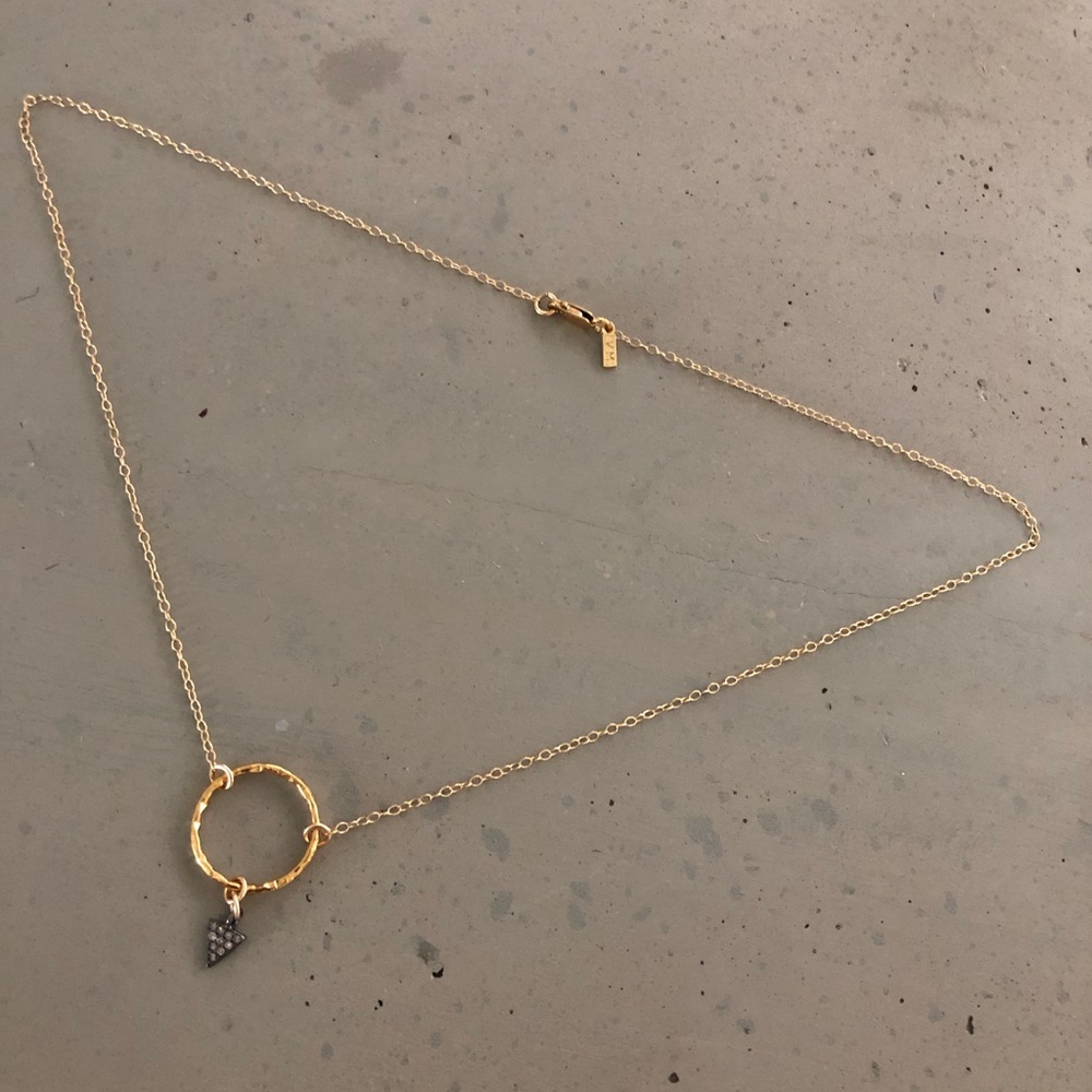 Vanessa Mooney Gold Circle Triangle Charm Necklace
